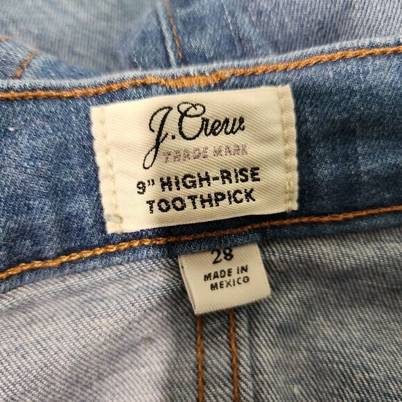 J. Crew 9" High Rise Toothpick Skinny Jeans Neil Wash 28 - Picture 7 of 10